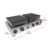 AP-543 Poffertjes Maker | 50 Mini Pancakes | Nonstick Double Pan