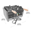GR-1103B Taiyaki Machine Commercial | 3 Open-Mouth Fish Shaped Waffles Cones | Nonstick Taiyaki Iron