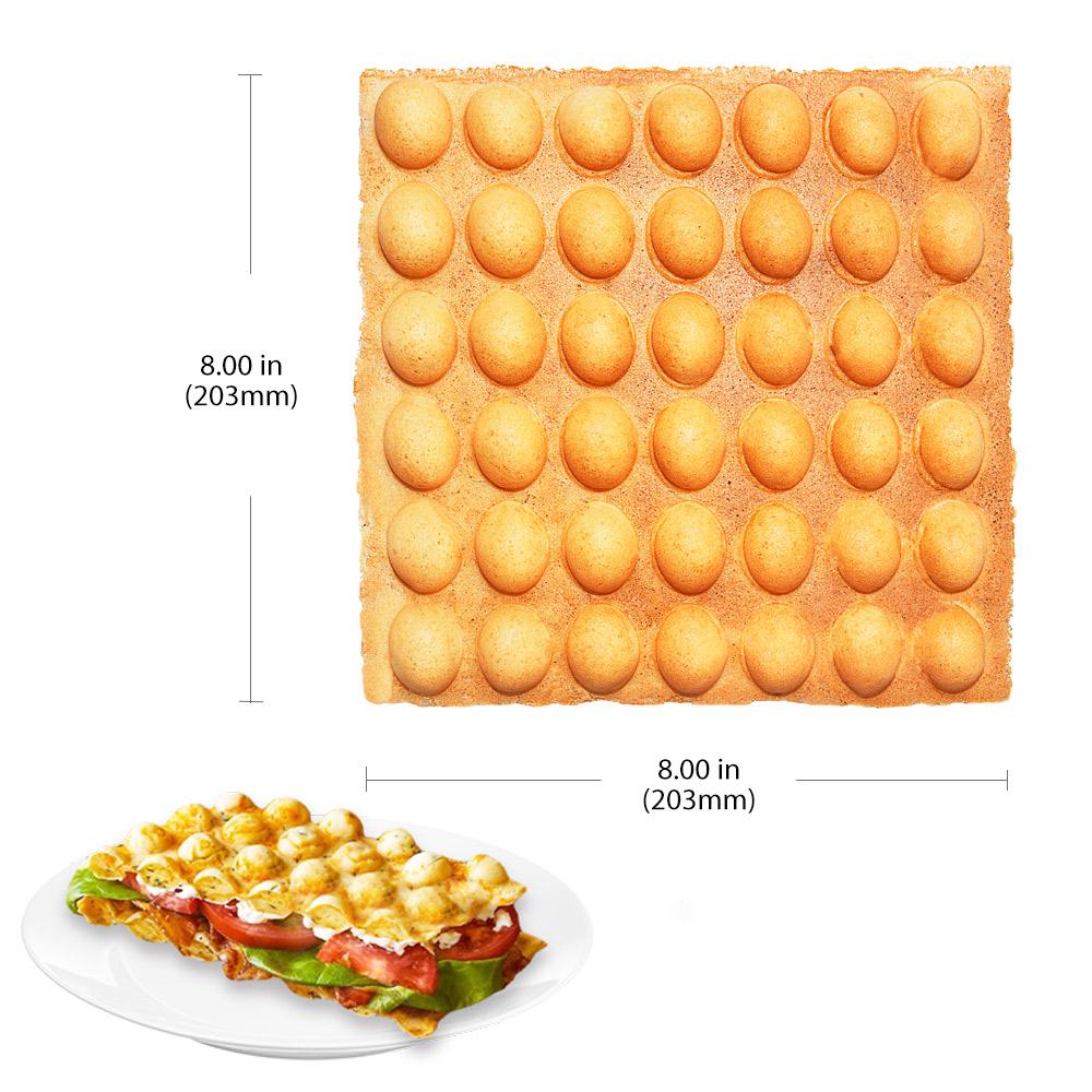 A-BW311 Bubble Waffle Maker | Square-Shaped Bubble Waffle Iron | Improved Thermostat | Manual | Nonstick