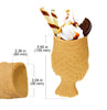 AP-741 Taiyaki Maker | Fish Waffle Iron | Stainless Steel Taiyaki Machine with Cast Iron Pan | 4 Open-Mouth Fish Waffles