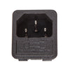 P_SF Power Socket Fuse | AC Power Plug | Black Inlet with Fuse Holder