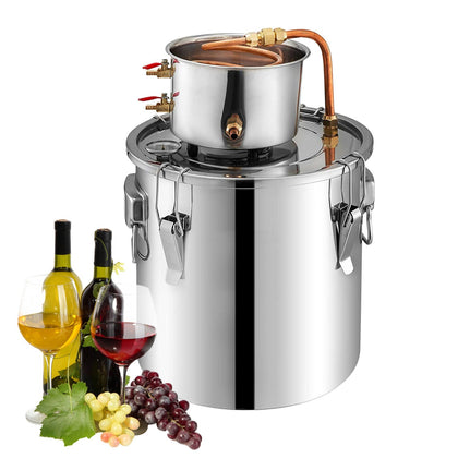  20~70L Moonshine Still Water Alcohol Distiller Brandy Grape  Vodka Spirit Essential Oil Distillation Home Brewing Kit Wine Making Kits  w/Water Pump Thermometer 304 Stainless Steel: Home & Kitchen