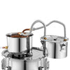 A-FCSA-18 Alcohol Wine Distiller | 5 Gallon 18L | Moonshine Still | Water Alcohol Distiller | Stainless Steel
