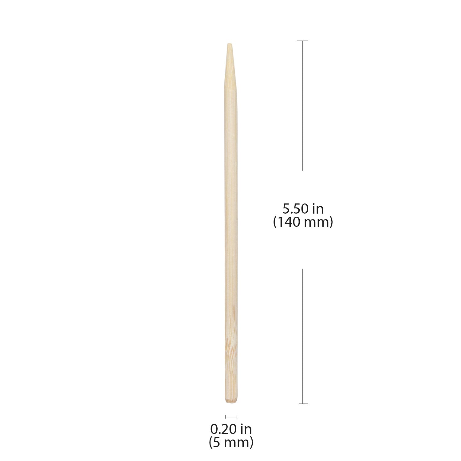 AC_ST5 Bamboo Sticks | Wooden Skewers for Corn Dogs, Candy Apples | 5.5-inch