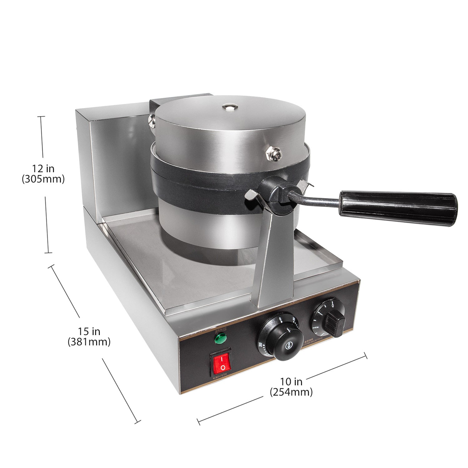 GR-HWB1A Belgian Waffle Maker | Commercial Flip Waffle Iron | Stainless Steel | Rotating Mechanism
