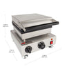 AP-514 Belgian Waffle Iron | Press Type | 2 Square Waffles | Business Use | Stainless Steel | Nonstick