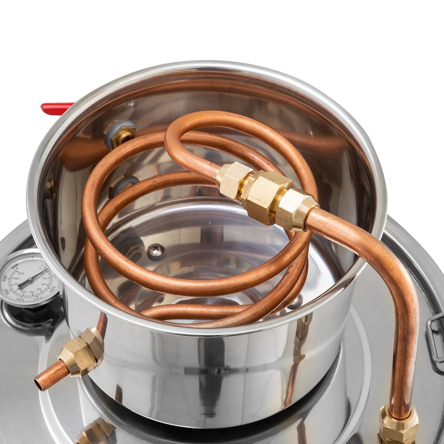 A-FCSA2-10 Alcohol Wine Distiller | 2.5 Gallon 10L | Moonshine Still with Copper Pipe | Stainless Steel