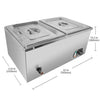 ALDKitchen Bain Marie Steam Warmer | Electric Buffet Food Warmer | Stainless Steel | 2 tanks | 110V
