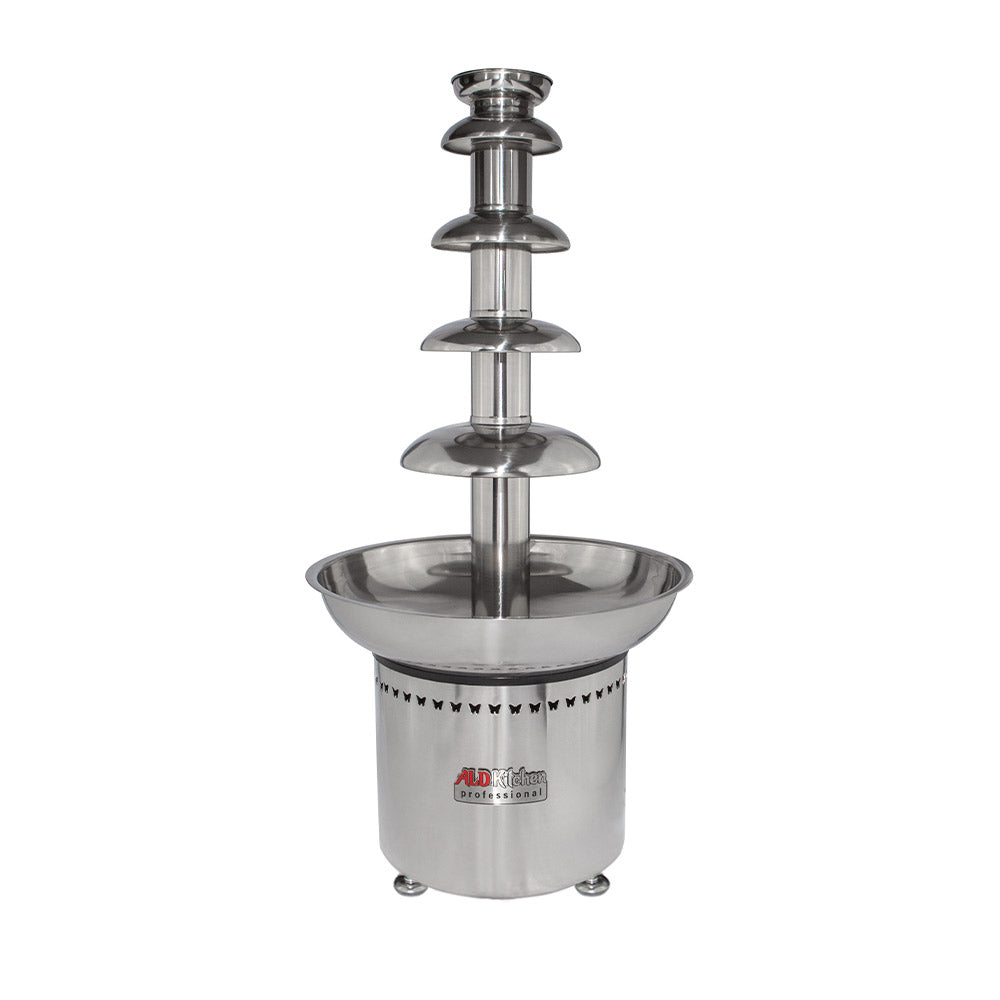 A-CF5M Chocolate Fountain | Stainless Steel Chocolate Fondue Fountain with 5 Tiers | Manual Control | 300W