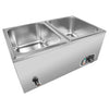 ALDKitchen Bain Marie Steam Warmer | Electric Buffet Food Warmer | Stainless Steel | 2 tanks | 110V