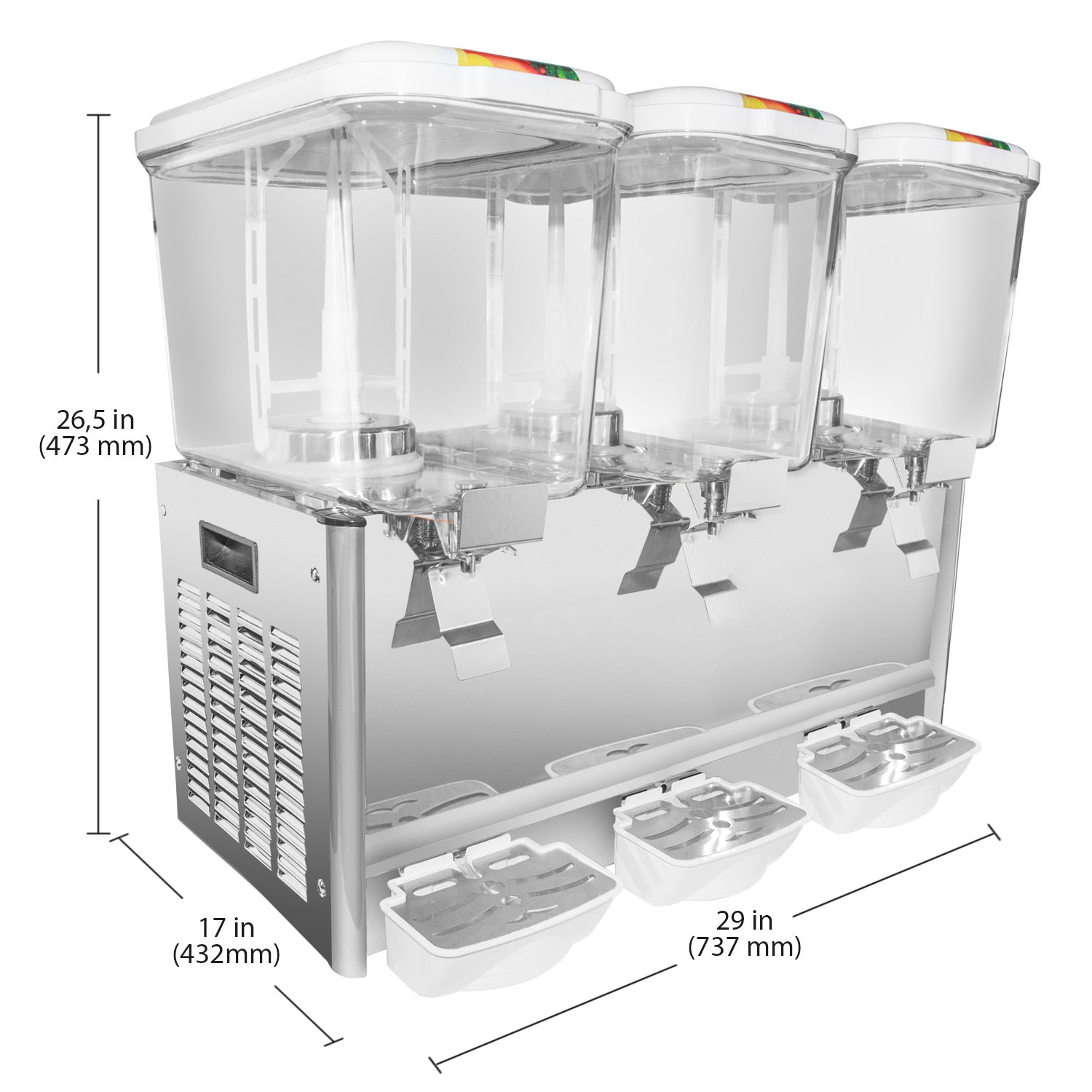 A-DG6LYJ3 Beverage Dispenser | 3-Tank Cold Drinks Dispenser | 18 L x 3