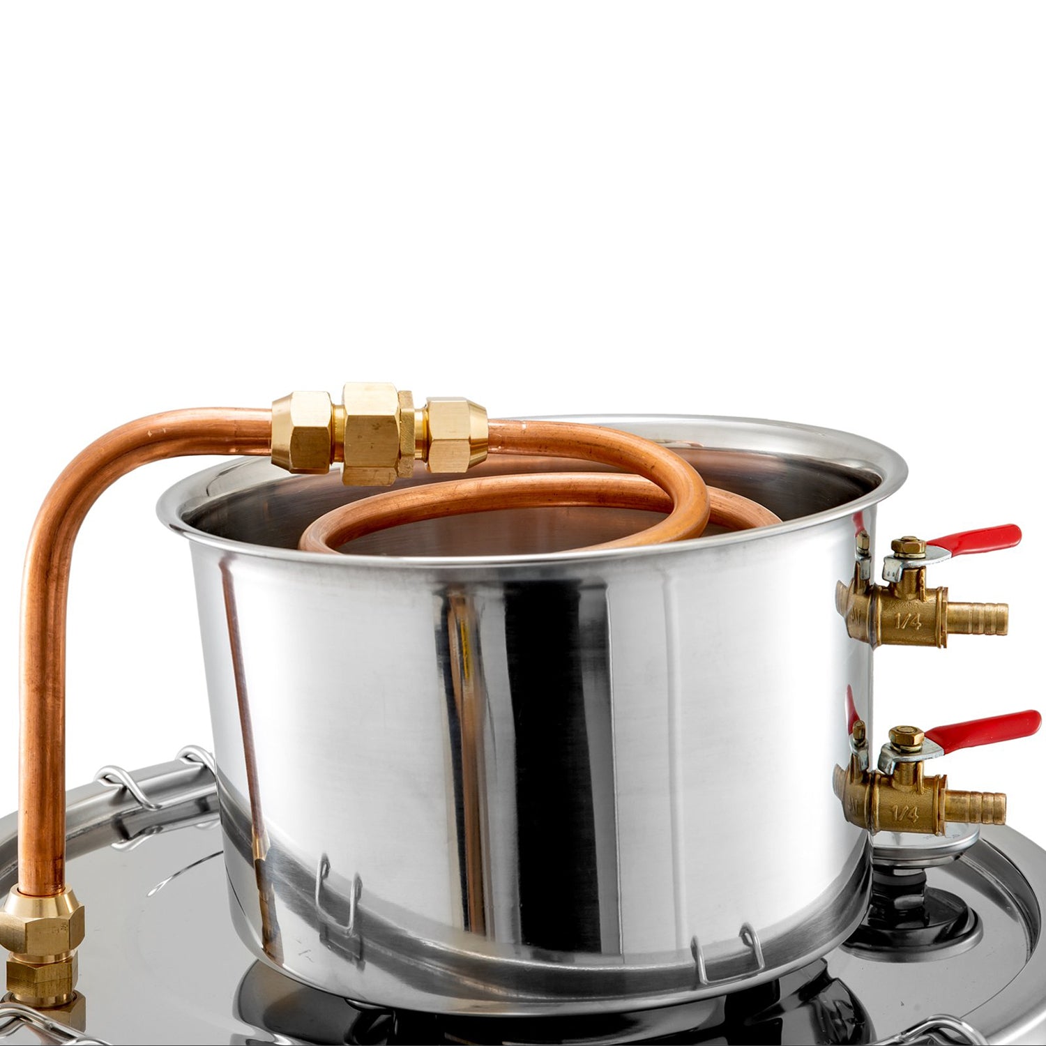 A-FCSA2-10 Alcohol Wine Distiller | 2.5 Gallon 10L | Moonshine Still with Copper Pipe | Stainless Steel