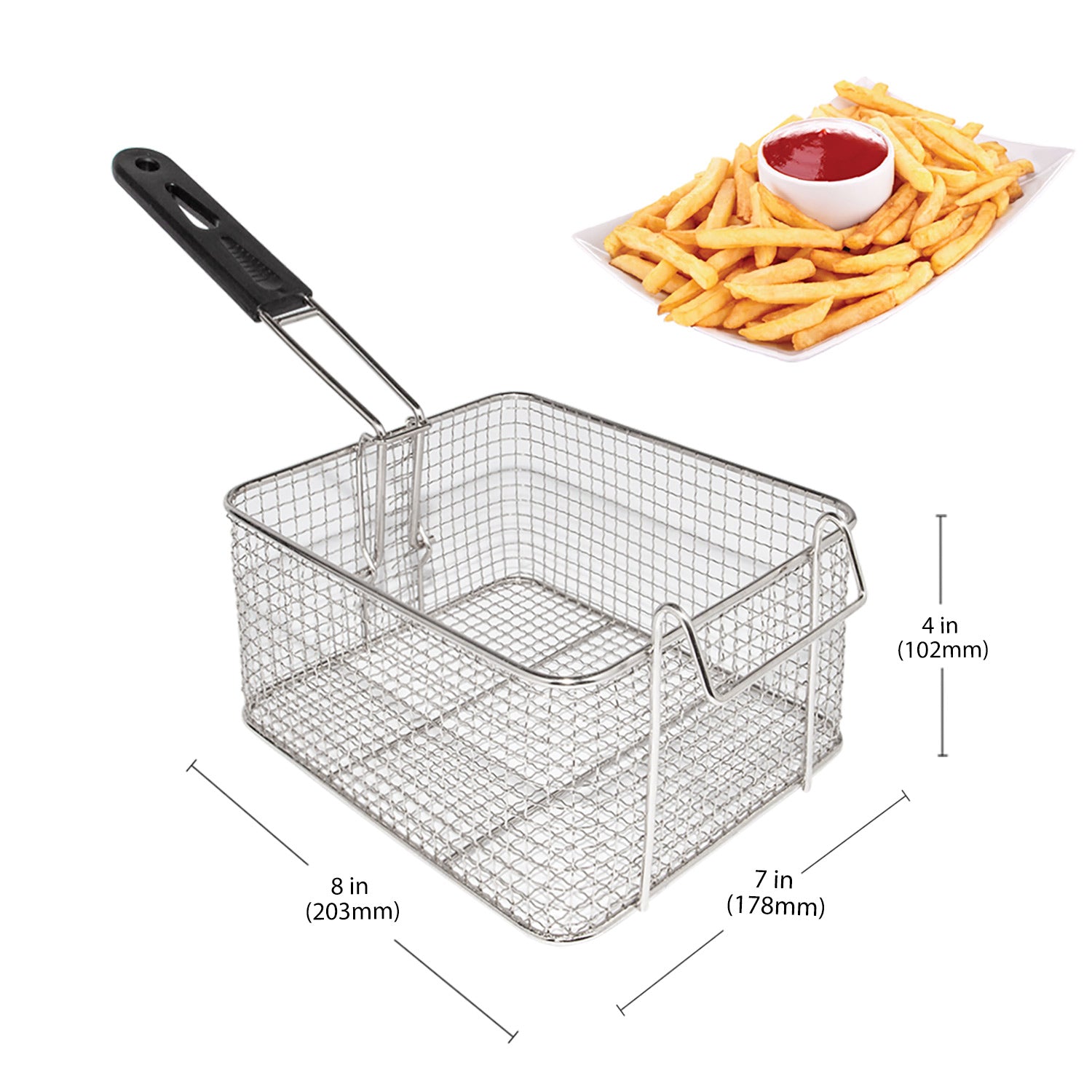 Professional stainless steel electric fryer with 6 liter capacity