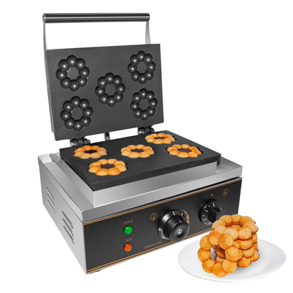 GorillaRock Electric An-Doughnut Maker | Blossom Shape Donuts | 5 Pcs | Nonstick | 110V