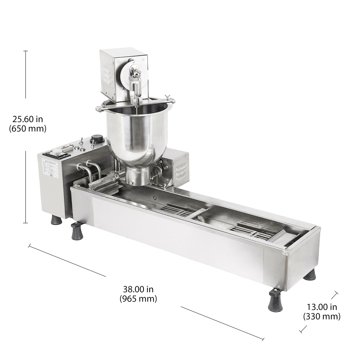 AP-02 Mini Donut Maker Commercial | Automatic Doughnut Machine | 3 Nozzles Set | Stainless Steel