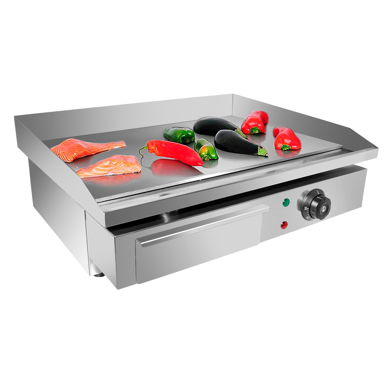 GorillaRock Electric Flat Top Griddle | Single or Dual Thermostat | Stainless Steel Teppanyaki Grill | Manual Large / 110V