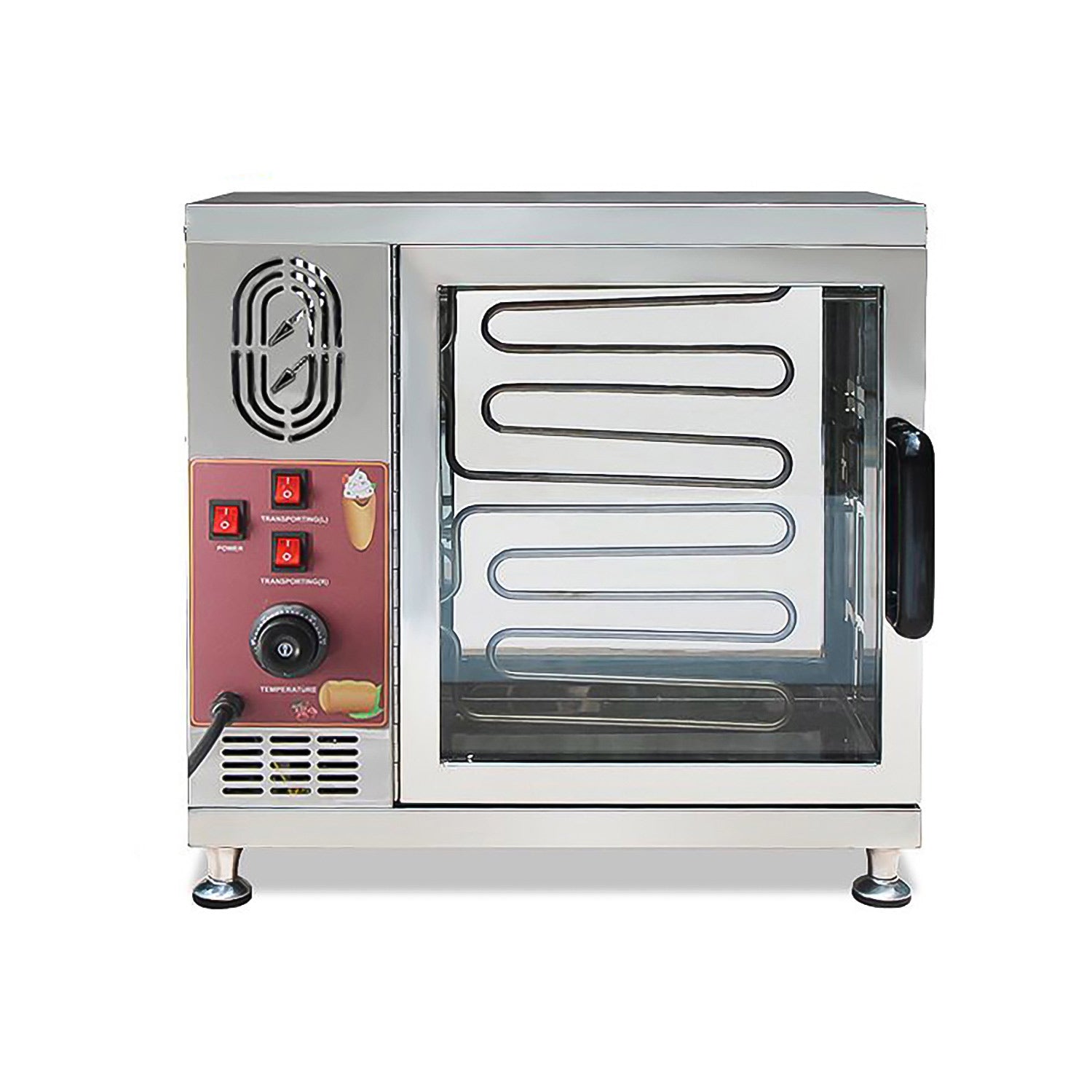 AP-21 Chimney Cake Maker | Electric Chimney Waffle Roller | 8 PCS | Glass Doors | Stainless Steel