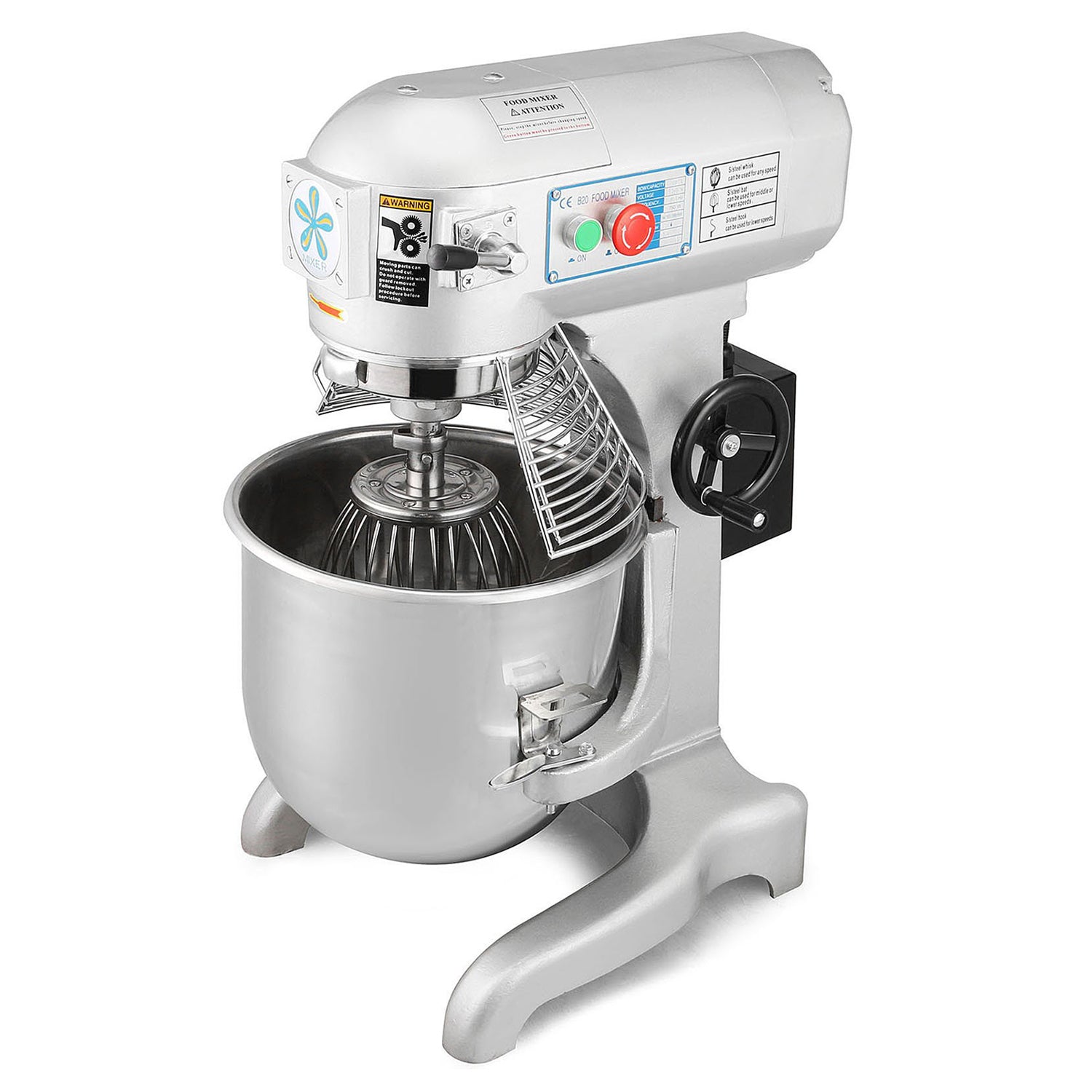 GorillaRock Food Mixer, Commercial Planetary Mixer with Dough Hook, Wire  Whip & Beater
