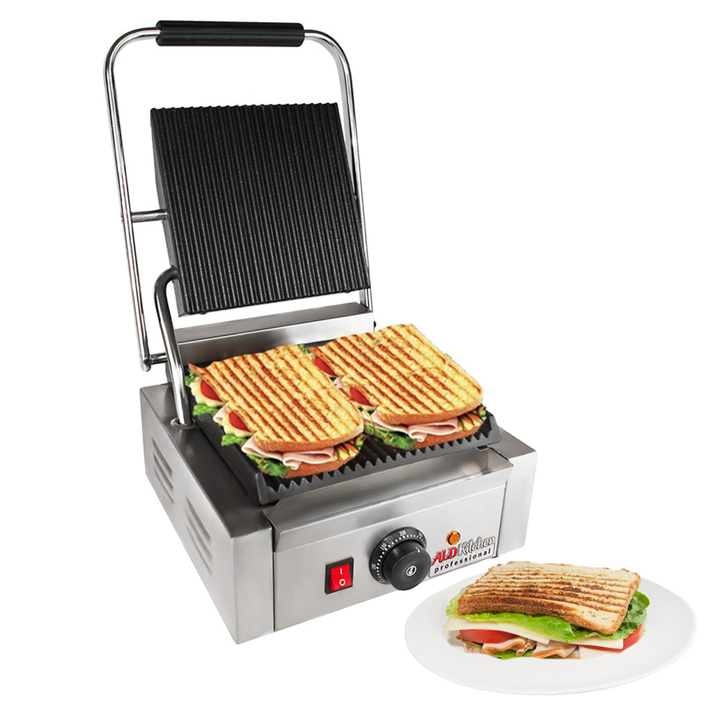 ALDKitchen Panini Sandwich Press Grill  Durable Construction with  Adjustable Temperature Control ALDKitchen – Professional Kitchen Equipment