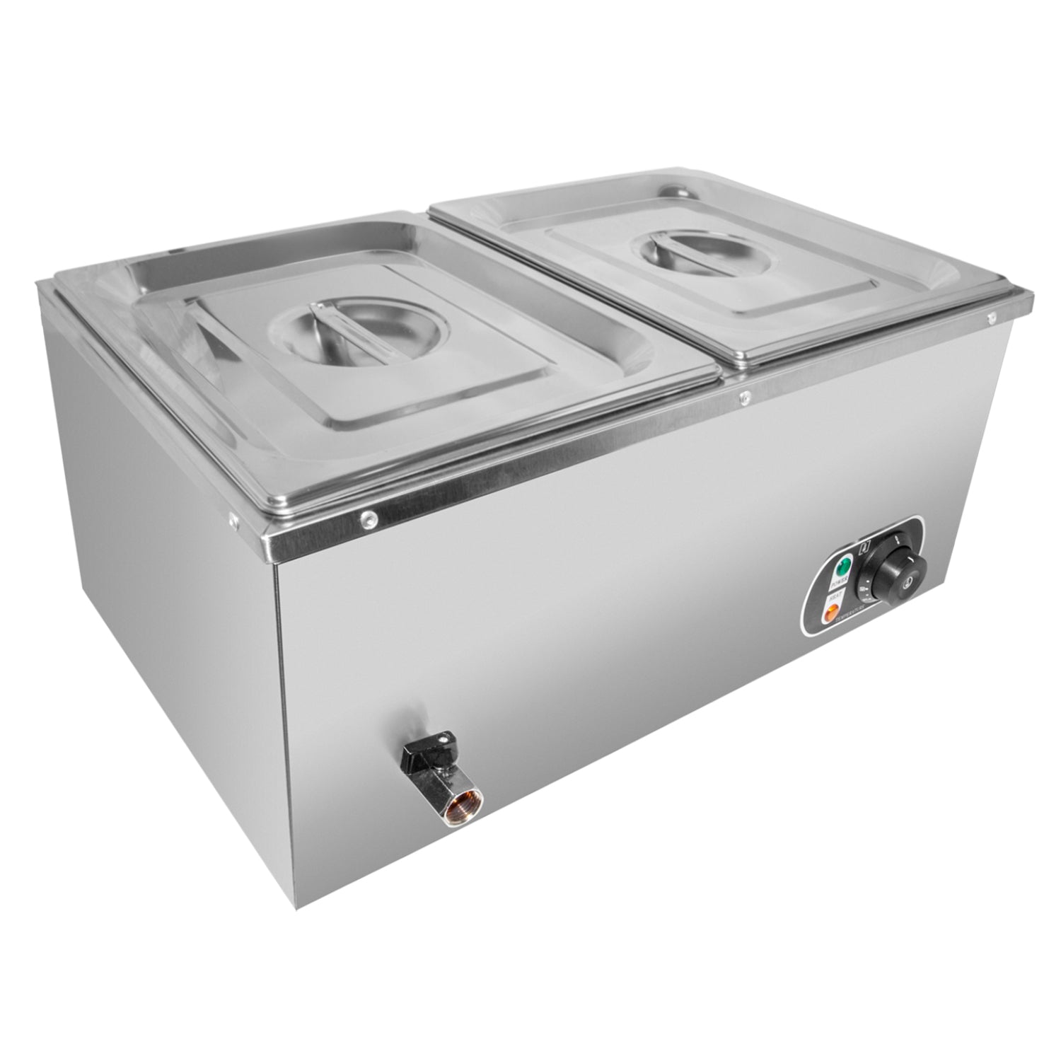 ALDKitchen Bain Marie Steam Warmer | Electric Buffet Food Warmer | Stainless Steel | 2 tanks | 110V
