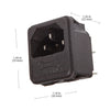 P_SF Power Socket Fuse | AC Power Plug | Black Inlet with Fuse Holder
