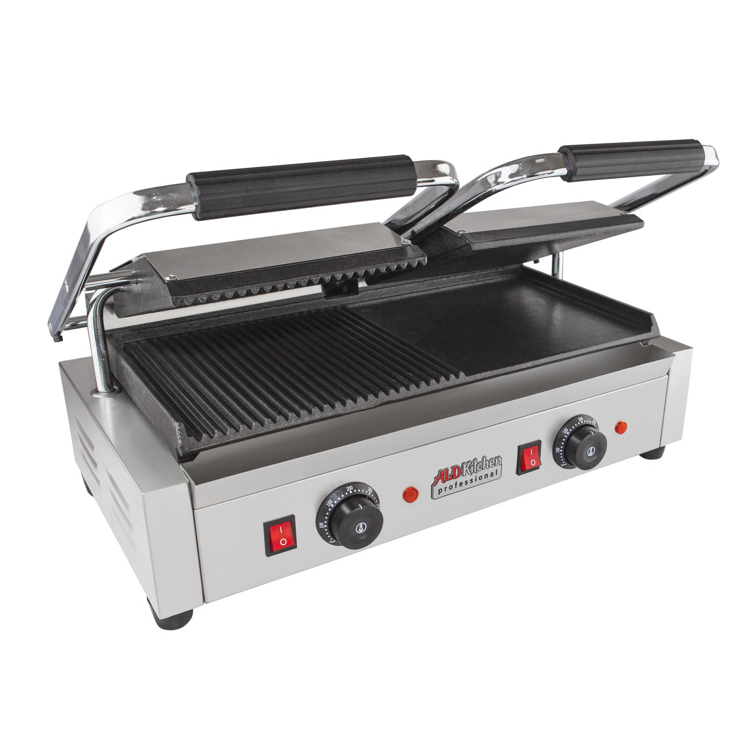 Commercial Stainless Steel Countertop Double Panini Sandwich Grill Pre –  SDI Factory Direct Wholesale