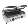 AP-691 Double Panini Press | Half-Ribbed & Half-Flat Sandwich Maker | Cast-Iron Plates | Nonstick Coating