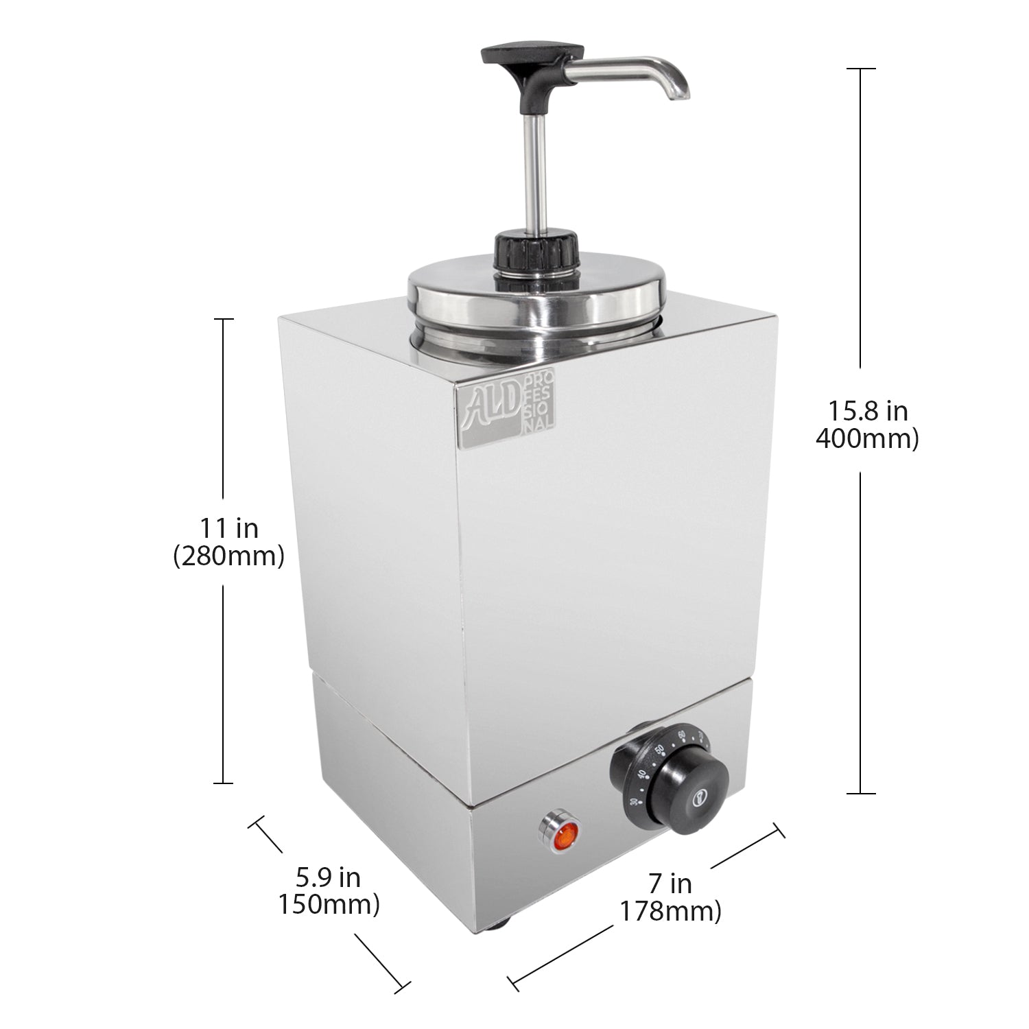 ALDKitchen Sauce Dispenser | 1-Head Sauce Warmer | Hot Fudge Warmer | 110V