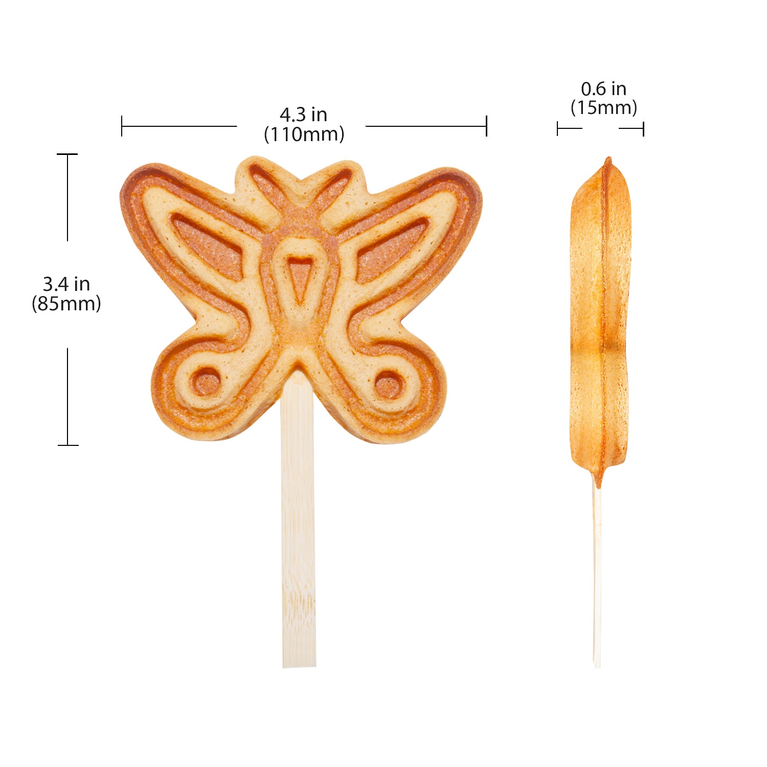 ALDKitchen Waffle Maker | Butterfly-Shaped | 4 Pcs | Waffle on a Stick Iron